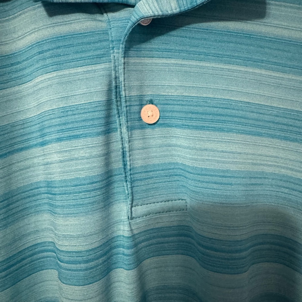 George Men's Teal Striped Polo Shirt - Picture 5 of 7